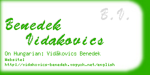 benedek vidakovics business card