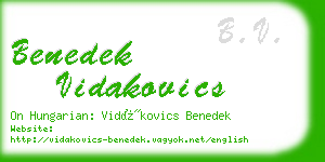 benedek vidakovics business card